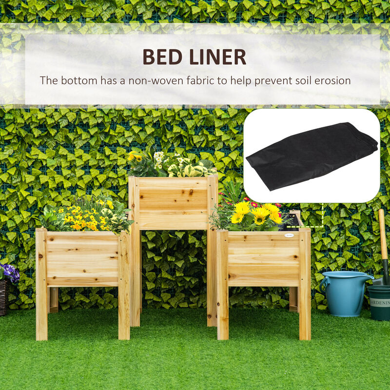 Hivvago 3-Piece Raised Garden Bed Set with Liner image number 6