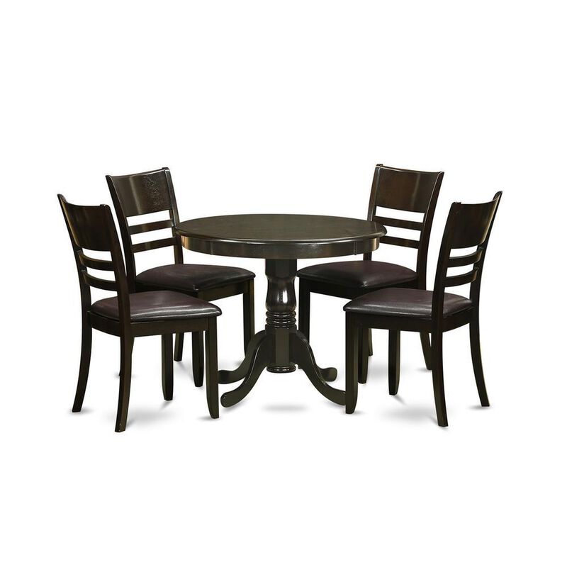 5 Pc Kitchen Table set-round Kitchen Table plus 4 dinette Chairs