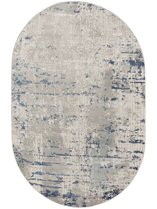 Quarry QUA01 Ivory/Gray/Blue 5'3" x 7'3" Rug