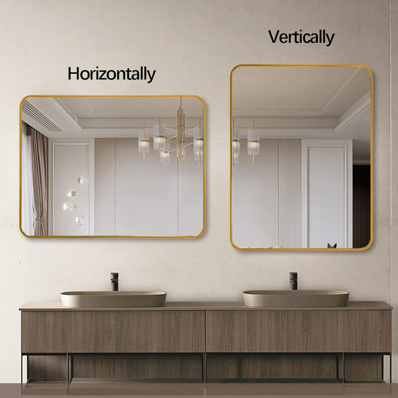ELEMENT ACE 24x36 Inch Black Metal Framed Rectangular Wall Mirror - Shatterproof HD Glass with Premium Anti-Rust Aluminum Frame image number 5