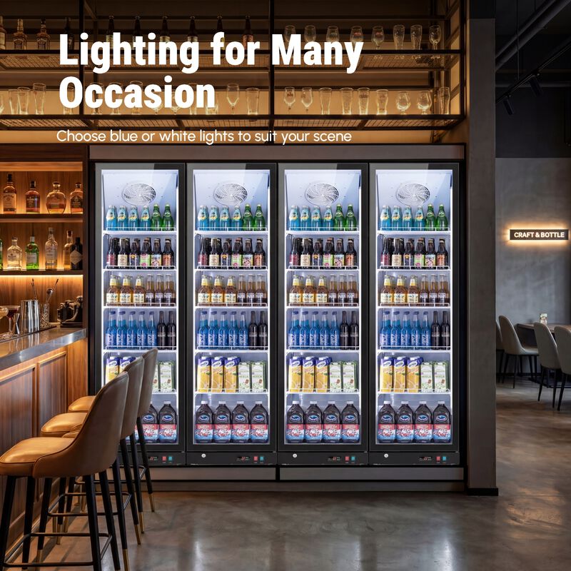 Commercial Display Beverage Refrigerator,12.36 CuFt, LED Lighting& Adjustable Shelves image number 7