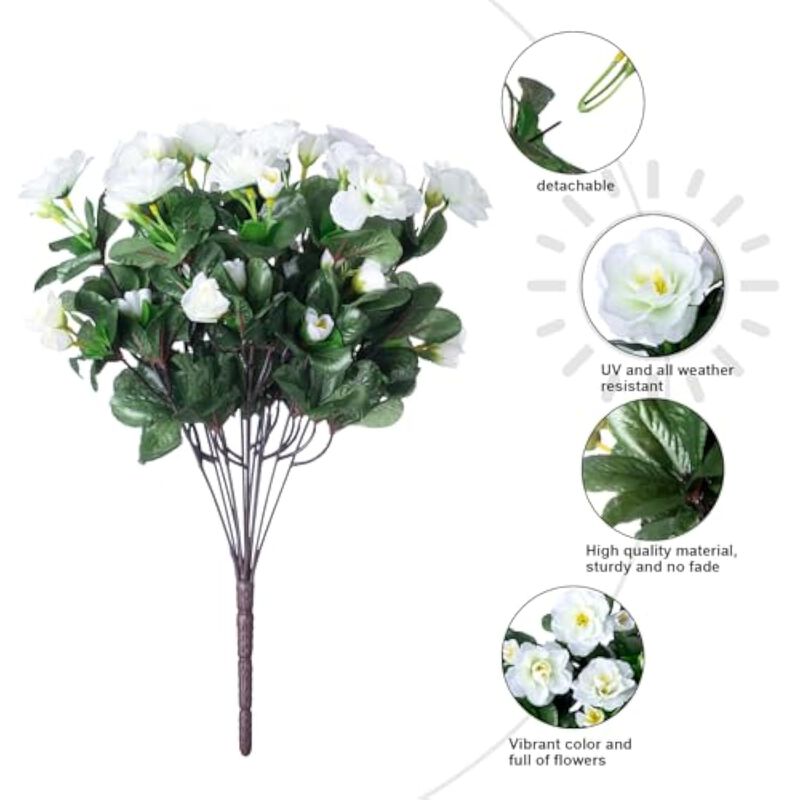 White Artificial Outdoor Plants UV Resistant Garden Porch Decor image number 3
