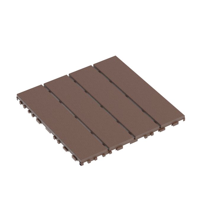 Plastic Interlocking Deck Tiles, 44 Pack 12"x12" Waterproof Patio Flooring for Outdoor and Indoor