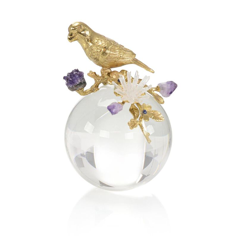 Brass Parrot and Amethyst Sculpture I image number 0