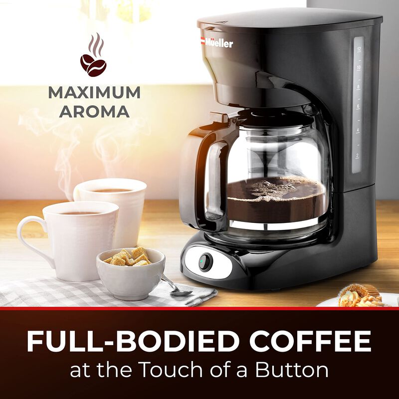 Mueller 12-Cup Drip Coffee Maker Machine with Anti-Drip System, Permanent Filter, Glass Carafe, and Auto Keep Warm Function image number 1
