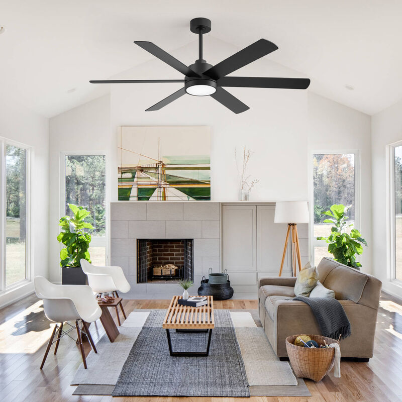 Breezary 60 in LED Ceiling Fan with Light and Remote, 6 Blade DC Motor Fan, Reversible Quiet Fan with Timer image number 8