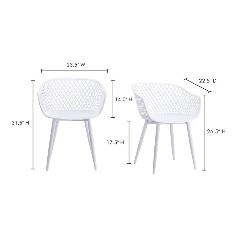 Moe's Home Collection Piazza Outdoor Chair White-Set Of Two