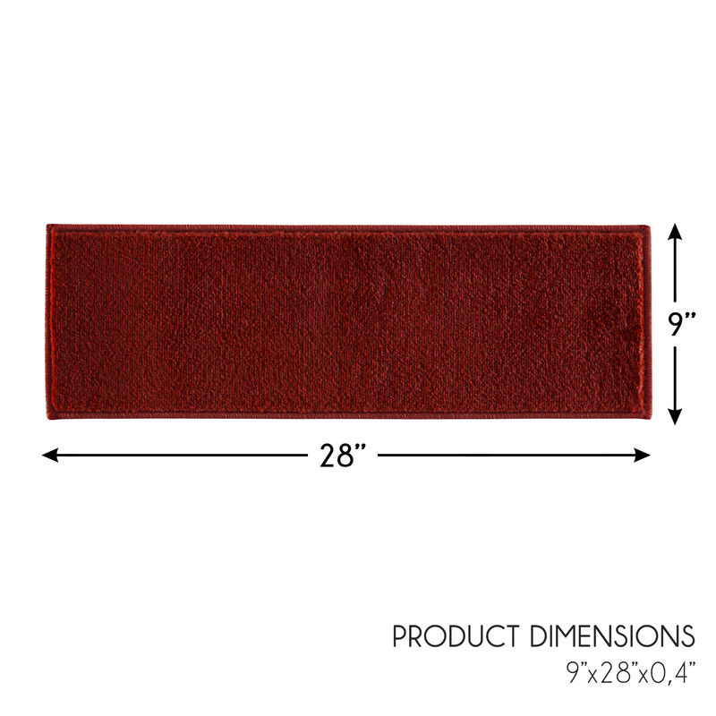 SUSSEXHOME Carpet Stair Treads Easy to Install with Double Adhesive Tape - Safe, 9" X 28" - Red