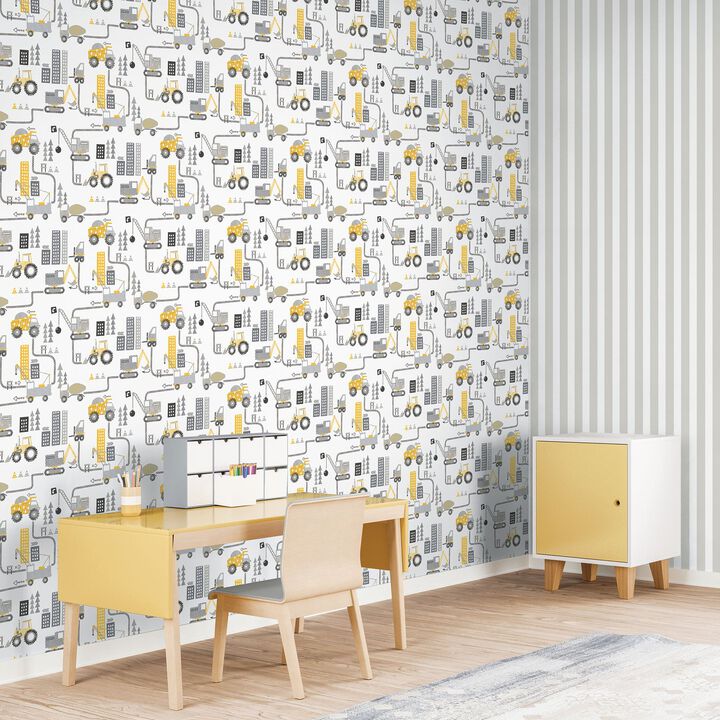 Tiny Tots 2 Construction Yellow Wallpaper G78362