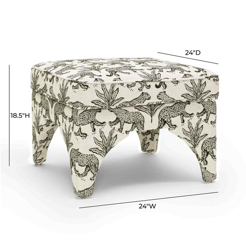 Raji Leopard Jacquard Ottoman image number 4
