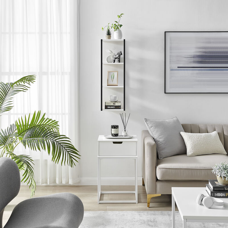 Recife Vertical Three-Tier Modern Shadow Box Cube Display Wall Shelf