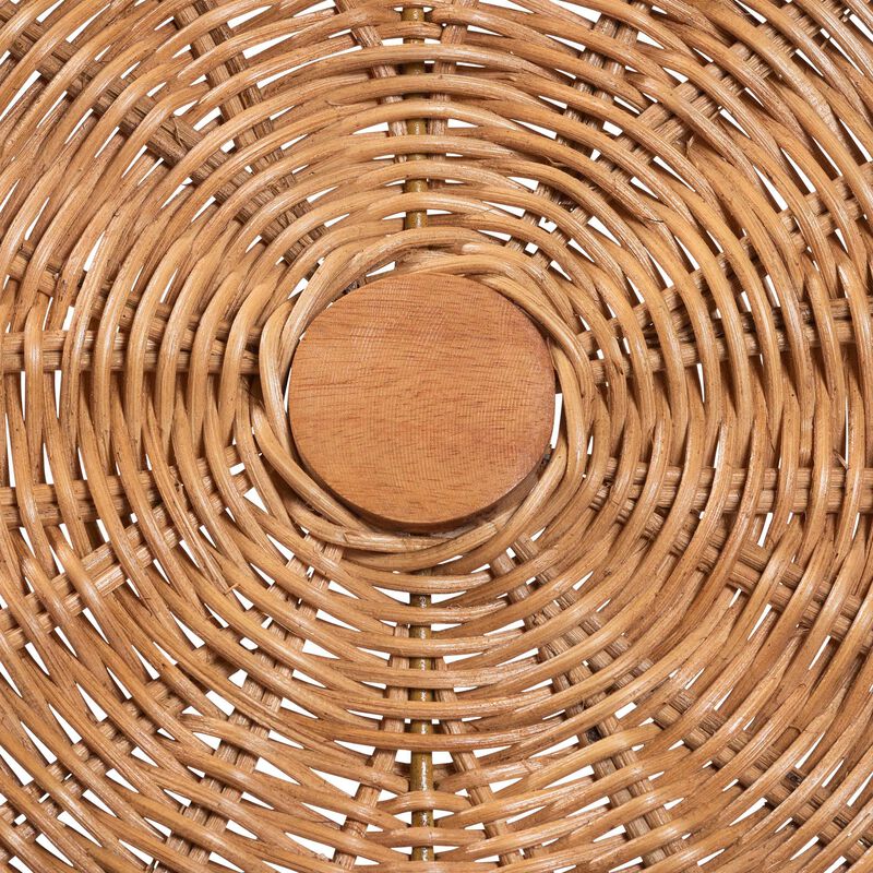 bali & pari Oberon Natural Rattan Counter Stool with Cushion - Handwoven Wicker Kitchen Island Seating with Sunburst Backrest image number 6