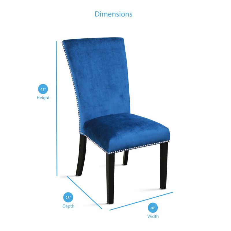 Camila Blue Velvet Dining Chair