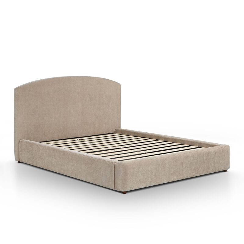 Leah Cream Performance Chenille Queen Bed image number 4