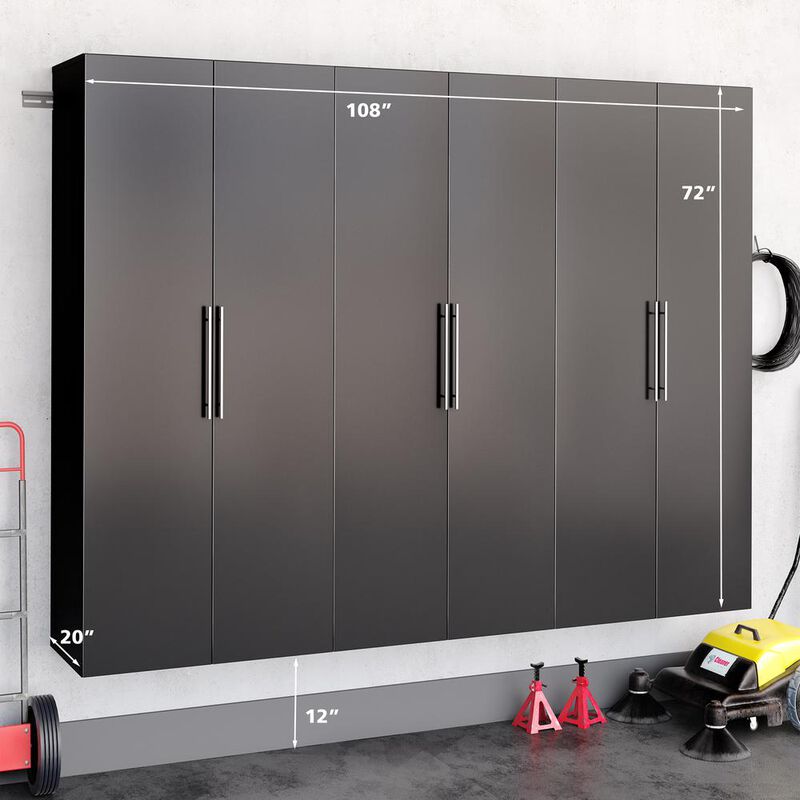 Prepac Black HangUps 108 Storage Cabinet Set E - 3pc