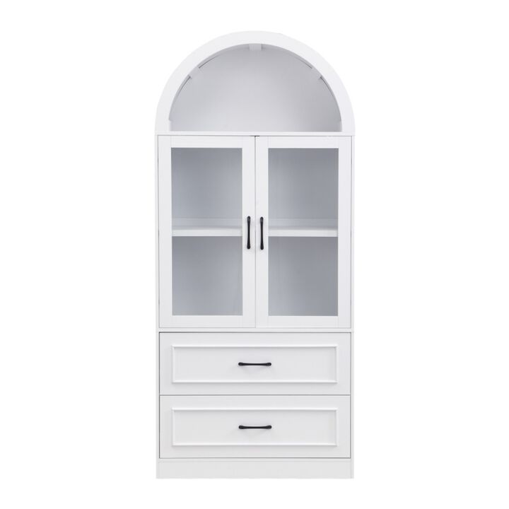Klirv Modern Minimalist Arched Top Tall Storage Cabinet