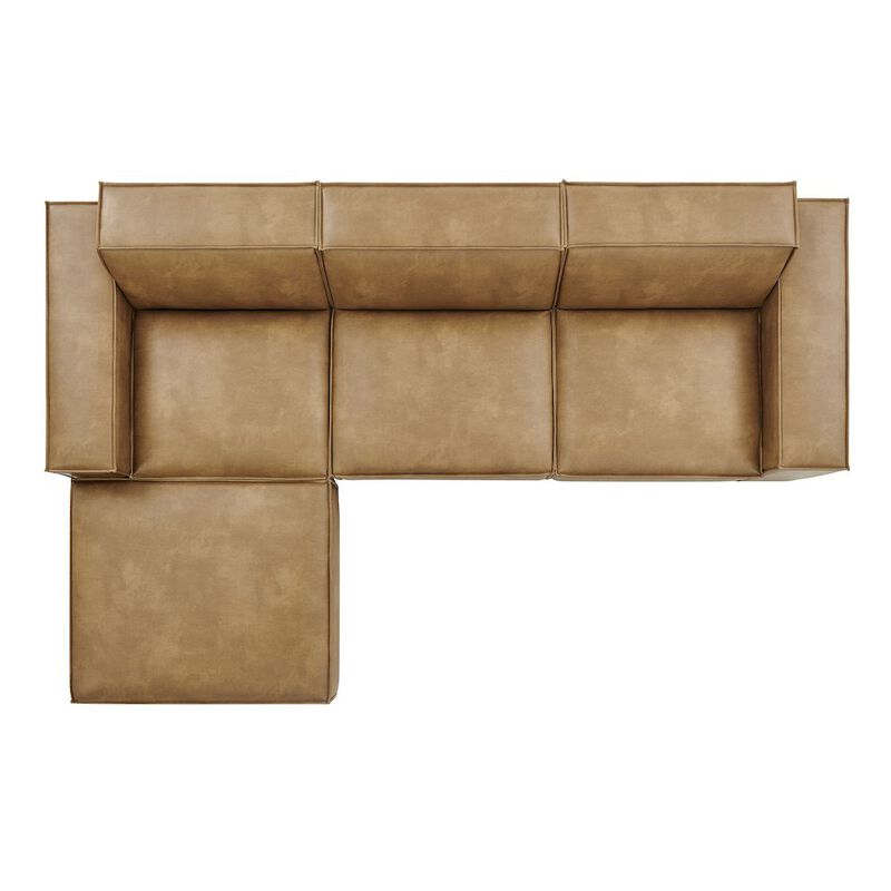 Restore 4-Piece Vegan Leather Modular Sofa Set with Ottoman image number 8