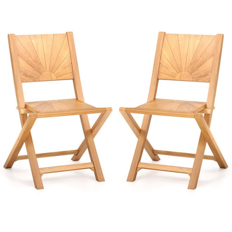 Hivvago 2 Pieces Folding Patio Chairs with Inclined Backrest