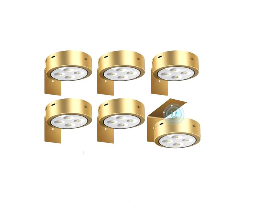 6 Pack Rechargeable Lights Battery Operated Sconces Wall Art Lighting Wireless
