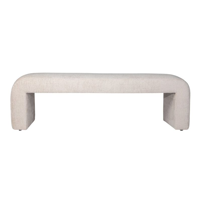 Jofran Sophia Modern Luxury Curved Upholstered Waterfall Jacquard Bench - Large