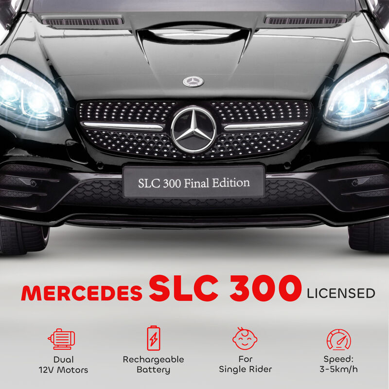 BreeBe Mercedes SLC 300 Licensed Kids Electric Car with Remote Control, 12V Battery Powered Kids Ride on Car with Music, Lights image number 3