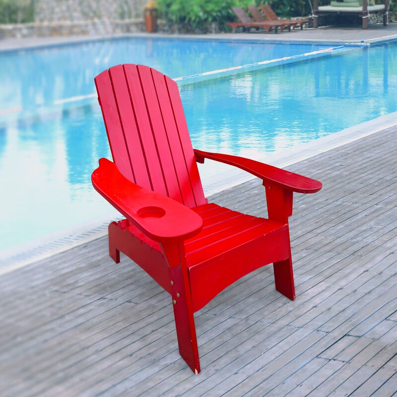 Hivvago Patio Adirondack Chair with Umbrella Hole image number 1
