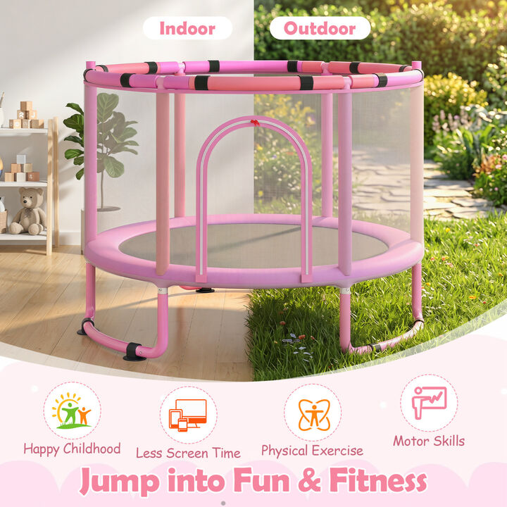 Kids 6 in 1 Trampoline with Gymnastics Bar for Toddler Indoor Outdoor Play