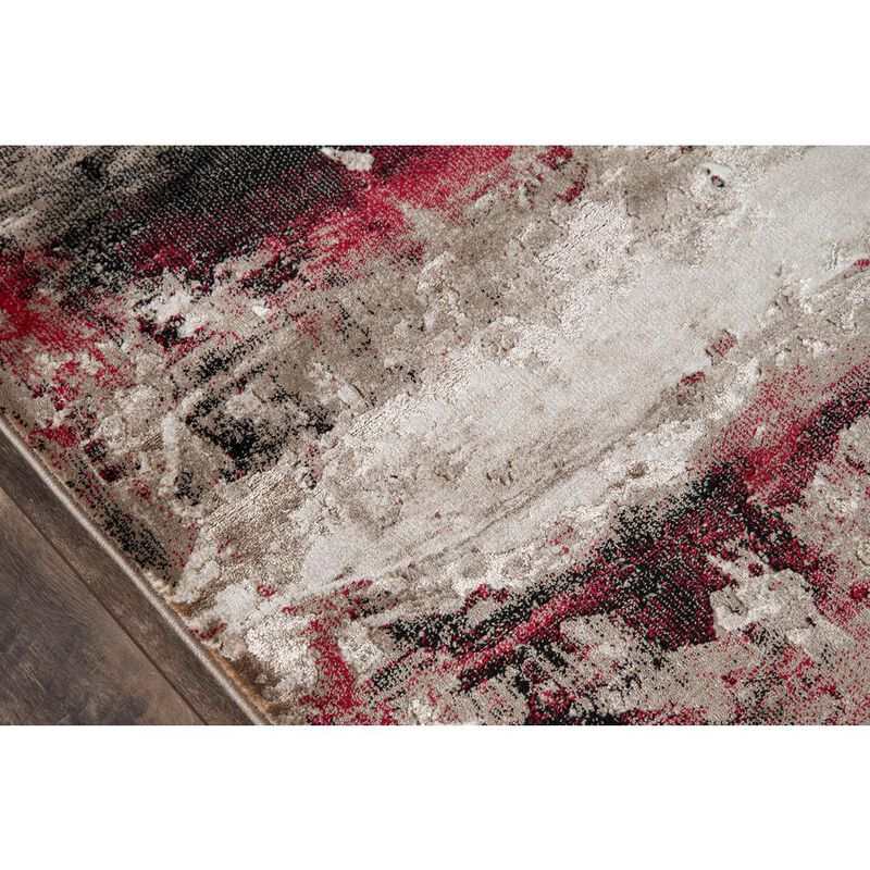 Momeni Contemporary Runner Area Rug, Red, 2'3 X 7'6 Runner