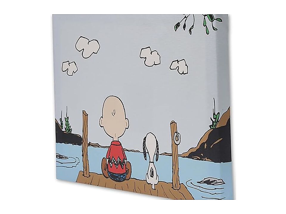 Peanuts Charlie Brown Snoopy Dock Gallery Wrapped Canvas Wall Decor Peaceful Art