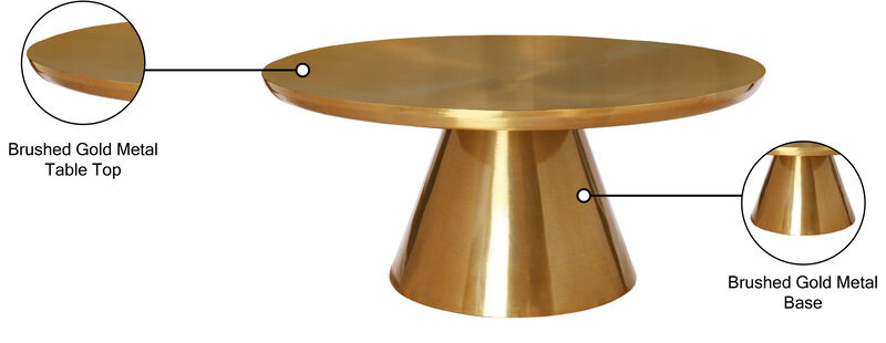 Meridian Furniture Martini Brushed Gold Coffee Table image number 4