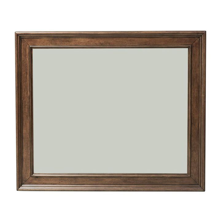 Liberty Furniture Rustic Traditions Landscape Mirror in Rustic Cherry