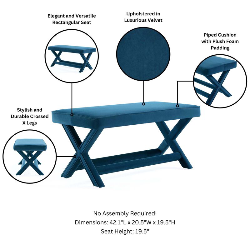 Abigail Blue Double Bench