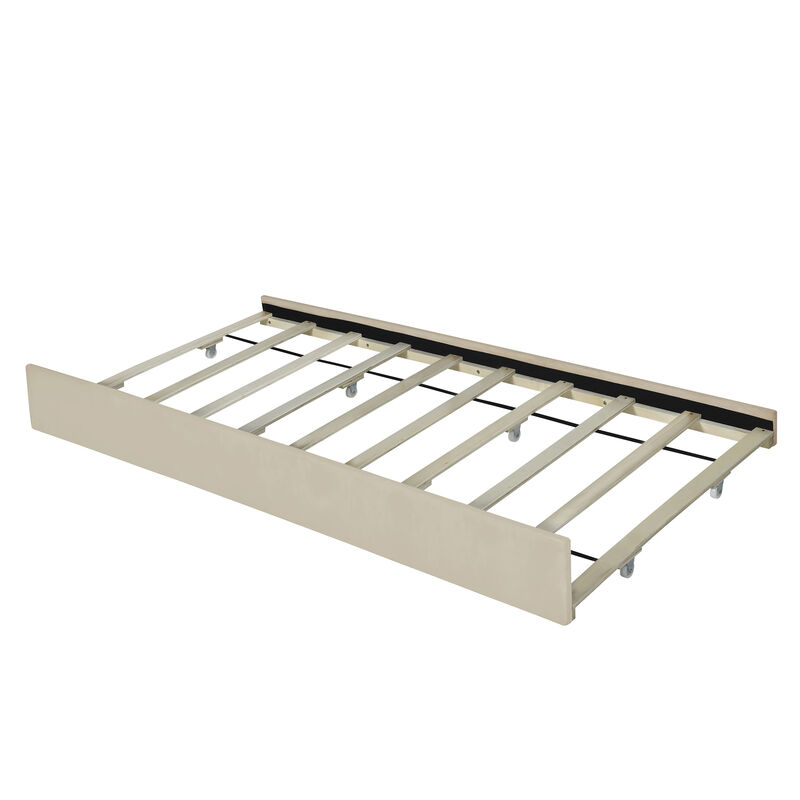 Merax Velvet Platform Bed Frame with  Drawers and Trundle