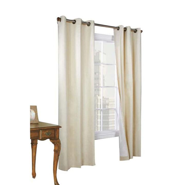 Commonwealth Thermalogic Weather Cotton Fabric Grommet Top Panel Pair - 80x72" - Natural