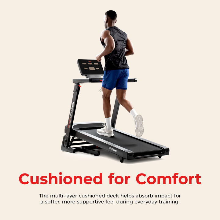 Sunny Health & Fitness Platinum Smart One-Click Fold Wi-Fi Treadmill with Auto Incline and SunnyFit App for Trainer-Led Workouts & Performance Tracking