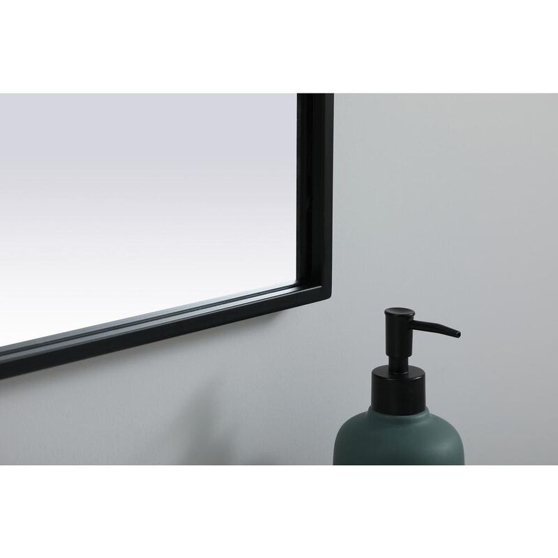 Elegant Decor Metal Frame Arch Mirror 27x40 Inch in Black