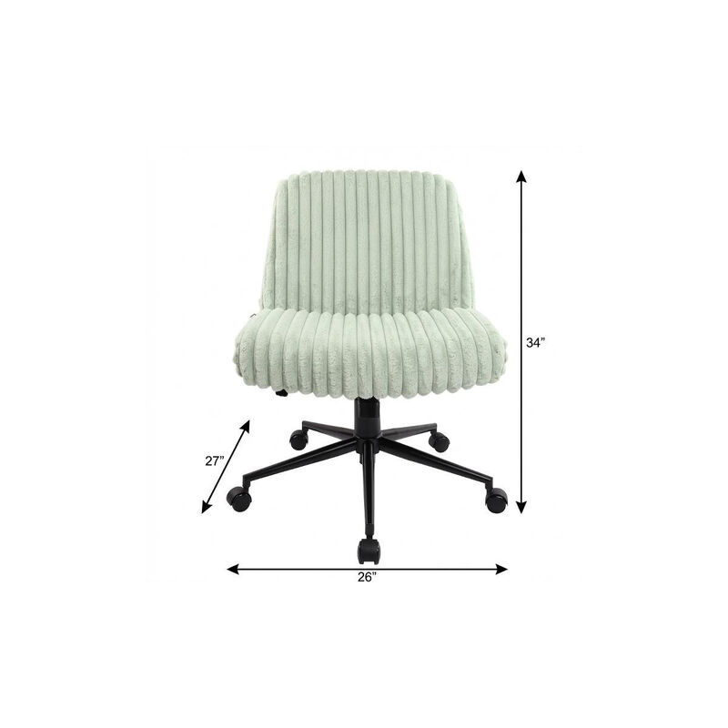 HomeRoots Pink and Black Adjustable Height Faux Fur Swivel Rolling Gaming Chair image number 6