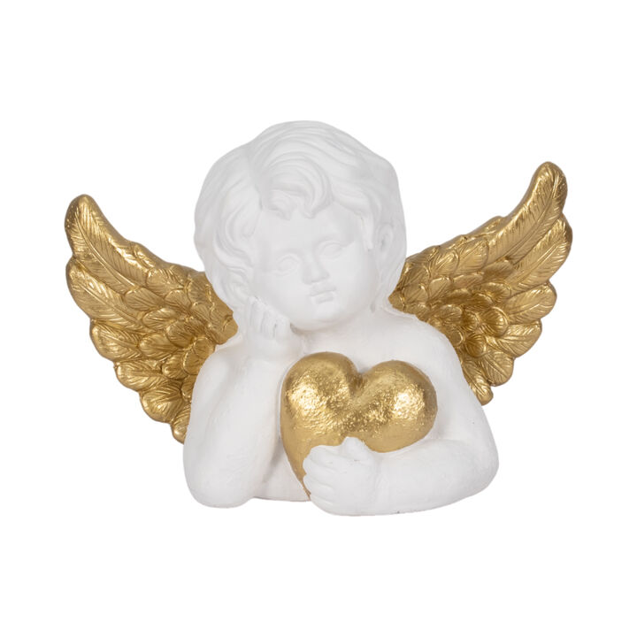 Garden Cherub with Heart
