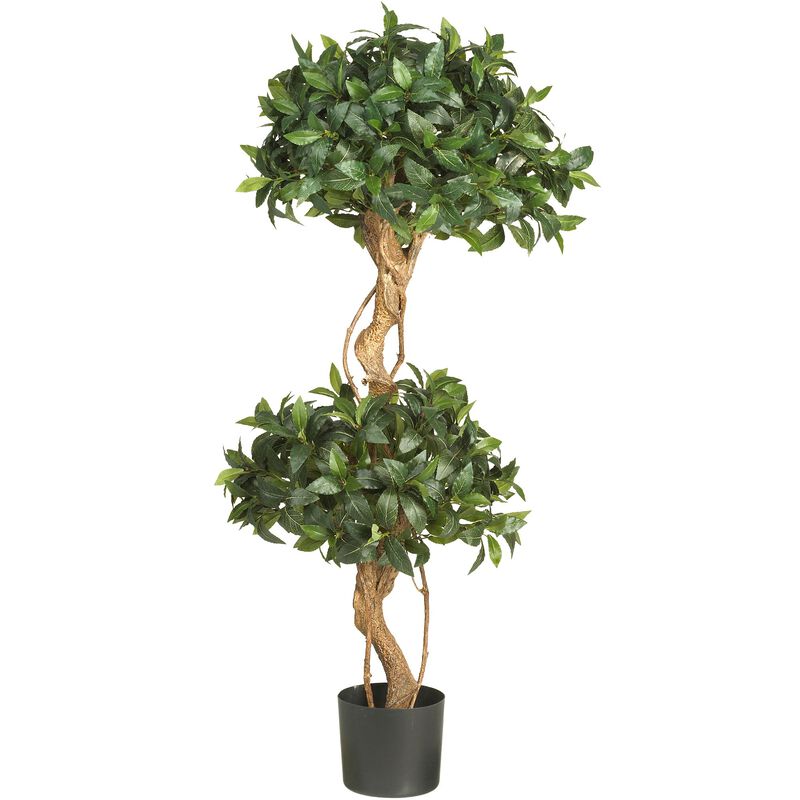 Hivvago 4 Feet Sweet Bay Double Ball Topiary Silk Tree