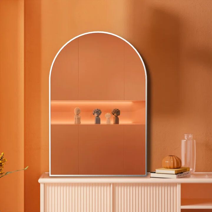 ELEMENT ACE Elegant Arched Wall Mirror with Premium Metal Frame for Modern Bathroom Decor