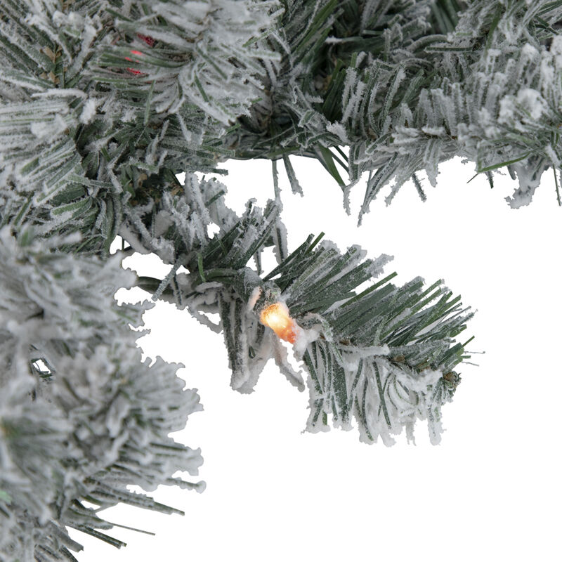 9' x 10" Pre-Lit Flocked Madison Pine Artificial Christmas Garland  Multi Lights