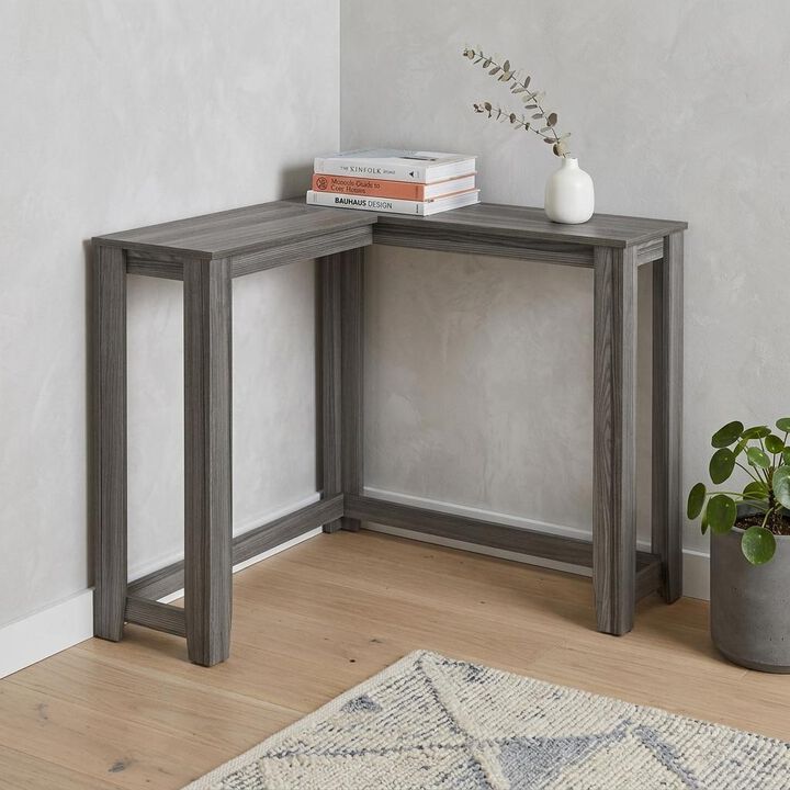 HomeRoots 36" Brown Wood Corner Frame Console Table
