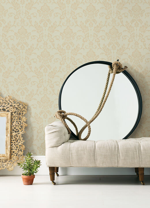 Antonella Gold Scroll Wallpaper