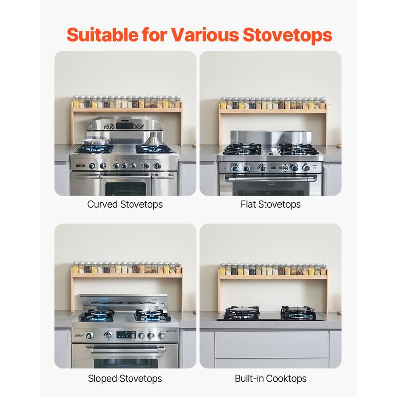 Over Stove Spice Rack Organizer with 6 Hooks Kitchen Counter Storage image number 4