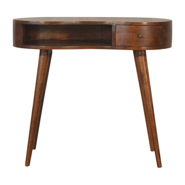 Artisan Furniture Solid Wood Chestnut Rounded Writing Desk