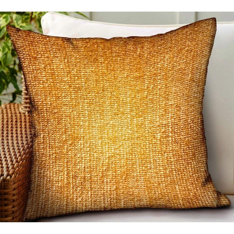 Plutus Brands Honey Lust Brown Solid Luxury Outdoor/Indoor Throw Pillow image number 1