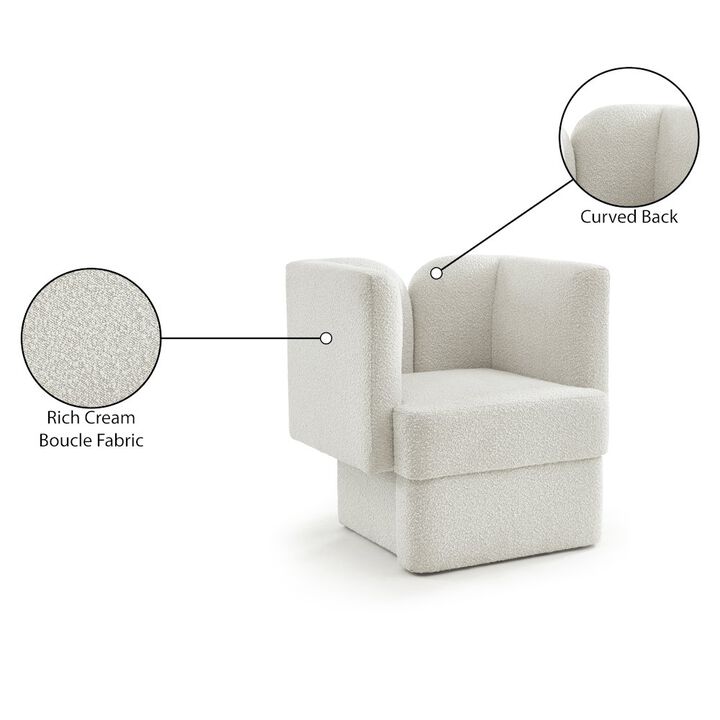Meridian Furniture Marcel Cream Boucle Fabric Chair