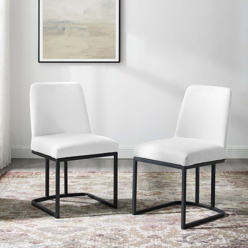Amplify Sled Base Upholstered Fabric Dining Chairs - Set of 2 image number 2
