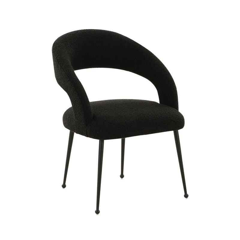 Rocco Black Boucle Dining Chair image number 2