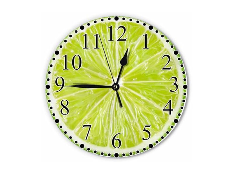 Lime Slices Citrus Fruit Laundry Wall Clock 10 Inch Silent Non Ticking image number 0